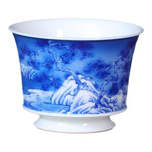 民间艺人手绘青花雪景主人杯单杯高档个人专用景德镇釉下彩品茗杯