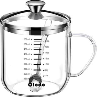 耐高温高硼硅玻璃杯带刻度牛奶杯可加热燕麦杯儿童大容量透明水杯