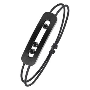 【新年礼物】MESSIKA/梅西卡Move Titanium钛金黑色绳圈手链手绳