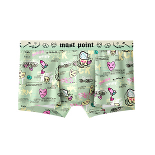 麦左莫代尔棉男士内裤男款印花四角2026新款透气男生男式平角短裤