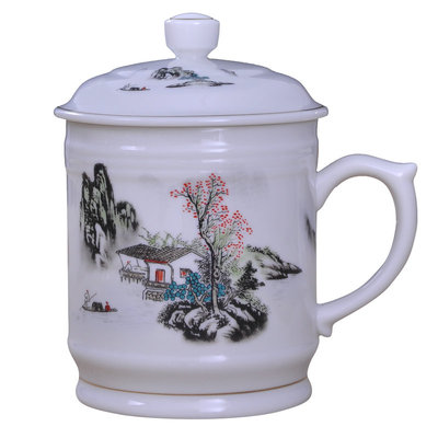 陶瓷器大茶杯景德镇山水
