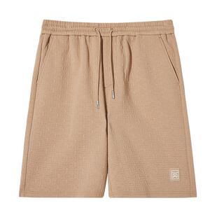 商场同款卡宾迷宫肌理运动短裤男夏季宽松休闲裤纯色高级