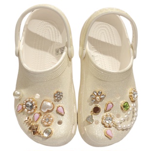 洞洞鞋鞋花crocs配饰卡骆驰质感DIY智必星珍珠钻石金属鞋扣配件