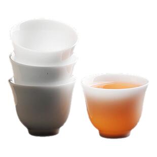 德化冰种玉瓷功夫茶杯陶瓷10只装高档白瓷杯子家用小号岩茶待客杯