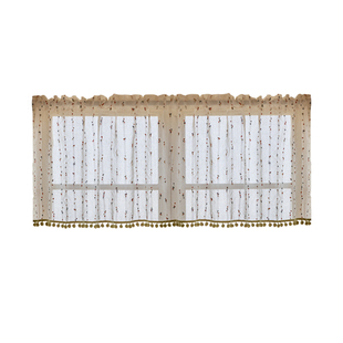 亚麻纱条纹彩虹糖豆纱帘免打孔半帘厨房卧室遮挡帘门帘新款窗帘