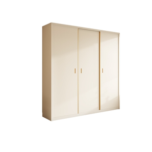 定制实木推拉门衣柜橡木ENF级家用卧室奶油风2026新款爆款大衣橱