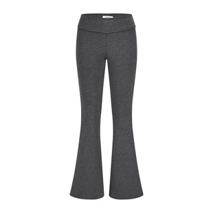 MosesQueen魔西女王加绒加厚微喇叭裤子低腰显瘦拖地休闲运动卫裤