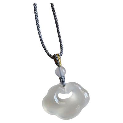 天然冰种高冰透玉髓玛瑙如意锁平安锁祥云项链女吊坠锁骨中式礼物