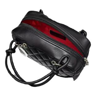 2025秋冬新款小香风中古包康鹏保龄球菱格链条手提包单肩斜挎大包