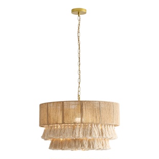 日式侘寂风吊灯复古民宿卧室客厅餐厅灯创意个性装饰艺术新款麻绳