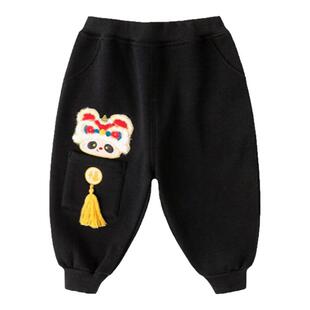 嘟嘟家儿童拜年服裤子宝宝新年唐装国风红色喜庆男童女童周岁礼服