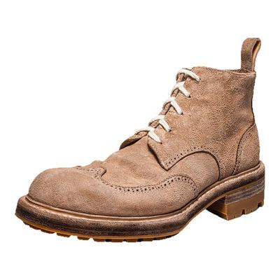 vibram水洗马皮雕花男靴