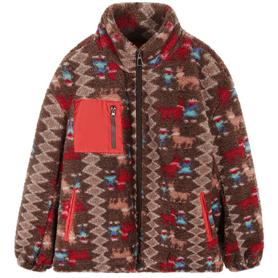 落落狷介立领毛毛外套女