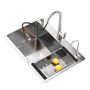 东鹏304不锈钢水槽大单槽4MM加厚洗菜盆厨房家用手工洗碗池台下盆