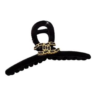 法式复古黑色小香丝绒抓夹女2026新款后脑勺高级感鲨鱼夹发夹发饰