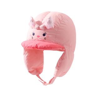 儿童羽绒棉轻盈保暖帽子女冬季可爱卡通雷锋飞行帽防风防寒加厚男