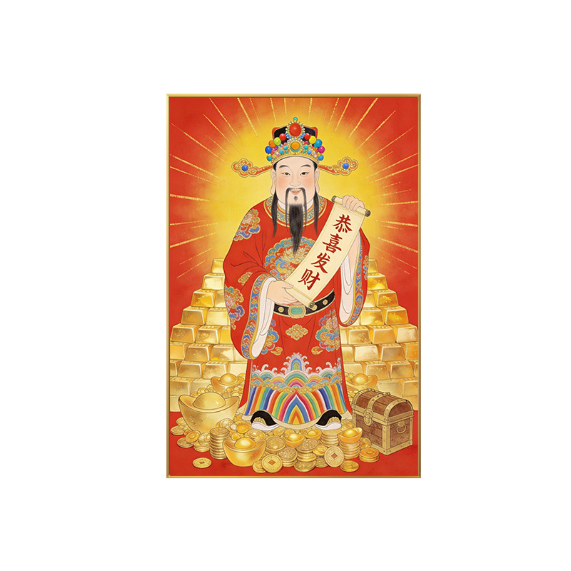 简约风恭喜发财大财神十字绣满绣2026新款财神到小尺寸手工绣线绣
