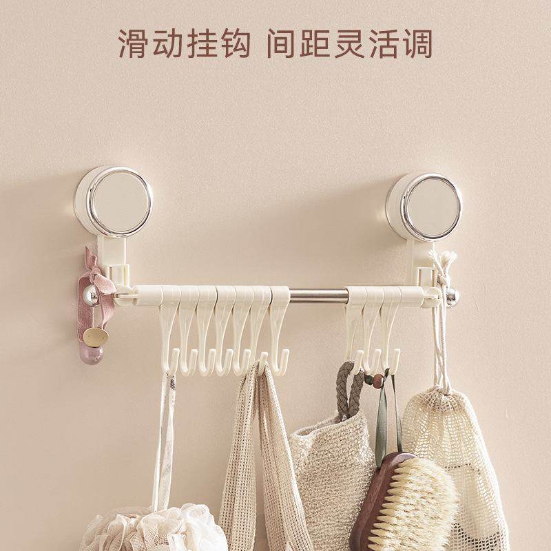 吸盘厨房挂钩粘钩一排旋转铲子勺子可无橱柜排挂架免痕打孔钩挂勾