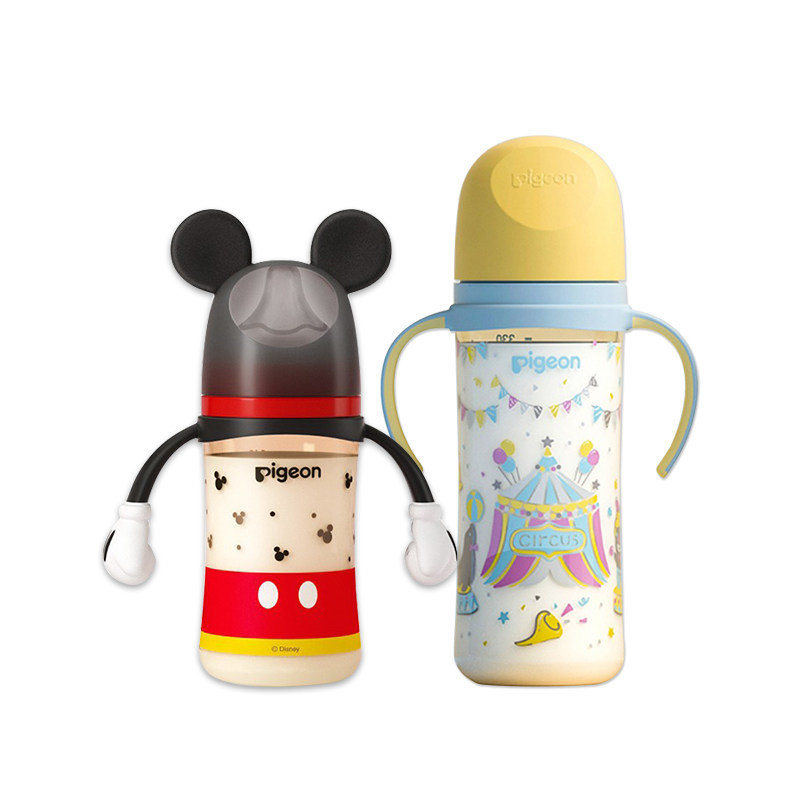 贝亲PPSU彩绘奶瓶新生婴幼儿防胀气防摔宝宝离乳吸管3-6-12个月+