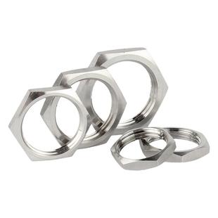 304不锈钢六角薄螺母根母细牙薄螺丝帽英制管纹螺帽锁紧龙头并帽