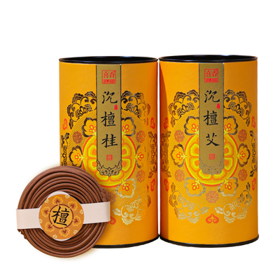 美真香天然檀香沉香盘香桂花茉莉艾草卧室家用室内熏香香薰供佛香