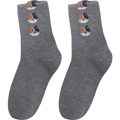 韩国吸汗女棉可爱卡通秋冬中筒袜