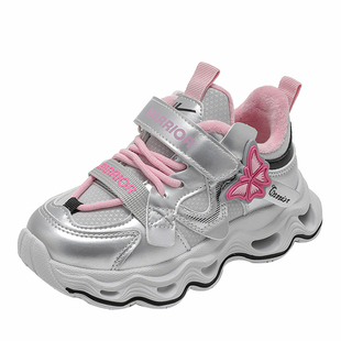 回力女童运动鞋皮面冬鞋2025新款秋冬老爹鞋大童女孩加绒二棉鞋子