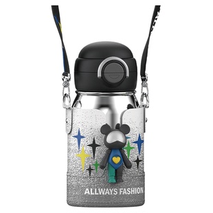 希乐星际熊儿童保温杯吸管双饮1到3岁幼儿园男孩上学专用杯子新款