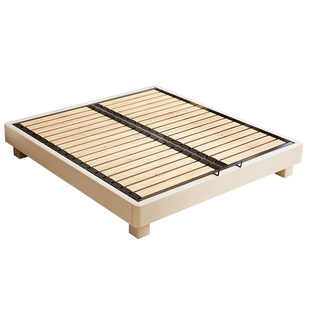 全实木榻榻米无床头床小户型加密静音钢木排骨架床架可定制尺寸