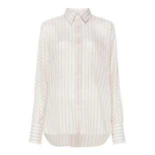 BC/BRUNELLO CUCINELLI 女士系扣质感竖条纹长袖衬衫银泰301604