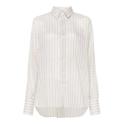 BC/BRUNELLO CUCINELLI 女士系扣质感竖条纹长袖衬衫银泰301604