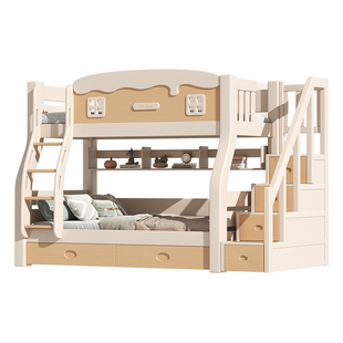 樱桃木上下床双层床全实木儿童高低床小户型子母床上下铺木床双层