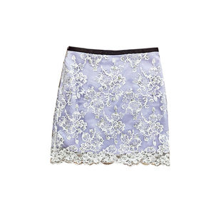 JACQUES WEI 设计师品牌 26春夏新款 钉钻蕾丝缎面双层半裙SOLSOL