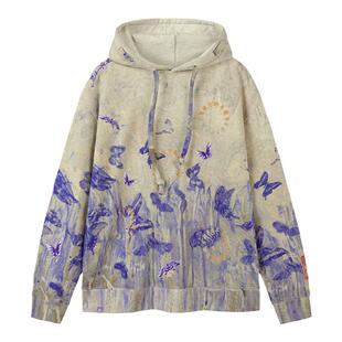 碧海潮生【梦蝶•和光同尘】秋冬新款中国风国潮刺绣连帽卫衣男女