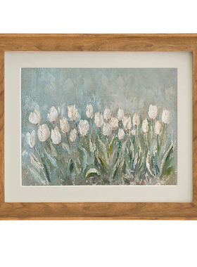斯柏达田园风植物花卉装饰画有框客厅卧室挂画胡桃木色挂画有框画