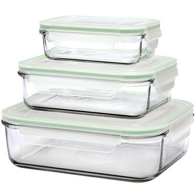 GLASSLOCK便当盒长方形耐热玻璃