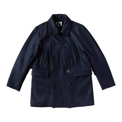 双排扣PEACOAT740海军羊毛呢大衣