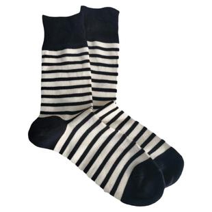 青岛代工出口日本男士长筒袜棉质吸汗条纹