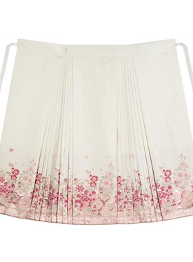 满晴波织造司原创明制汉服合领半壁吊带宋抹织金马面裙套装女夏季