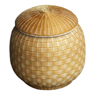 邱师傅竹木GZ009竹丝扣瓷迷你小罐子100毫升便捷旅行茶叶罐密封罐