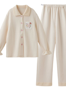 嫚熙秋冬空气棉月子服孕妇加厚夹棉睡衣产妇保暖哺乳家居服套装