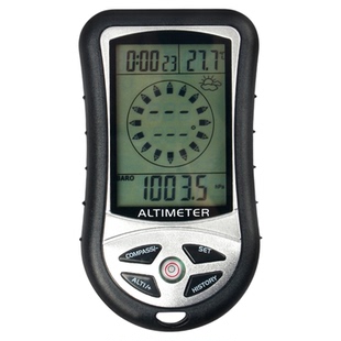 8合1电子高度计野营指南针气压计海拔表温度计徒步登山气压计仪表