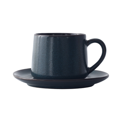 咖啡杯300ml精致的咖啡套具陶瓷粗陶复古北欧格日式杯红色中古风