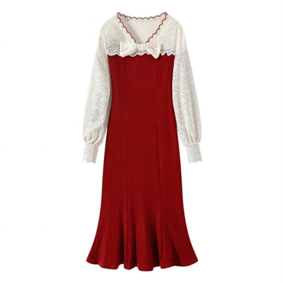 樱桃甜酒纯欲氛围感红色长裙穿搭