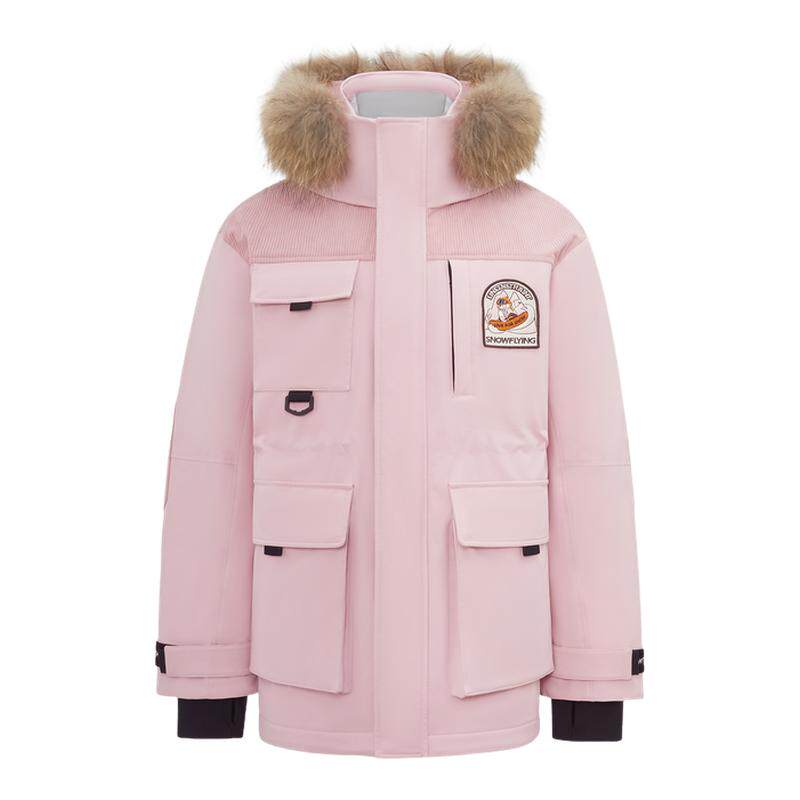 雪中飞情侣工装拼接羽绒服