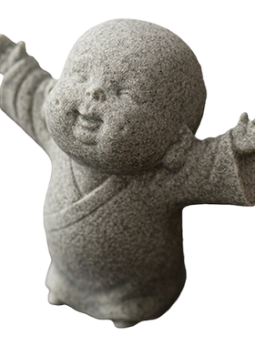 晨翔创意青砂石小和尚茶宠摆件