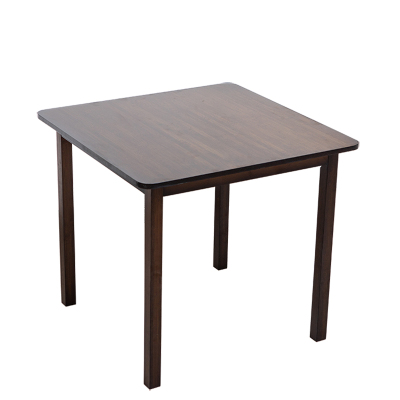 黑胡桃色实木家用正方形楠竹餐桌