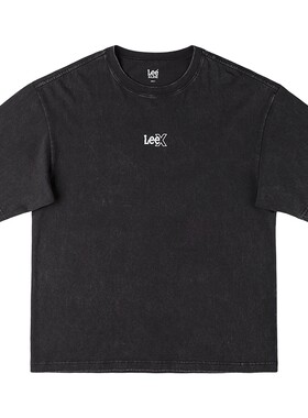 Lee26春夏新品宽松版圆领小Logo印花轻薄复古水洗男女同款短袖T恤