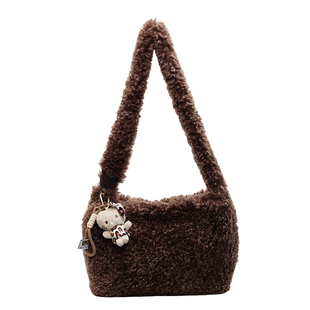 毛茸茸包包女冬天大容量斜挎包单肩托特包2025新高级感冬季毛绒包