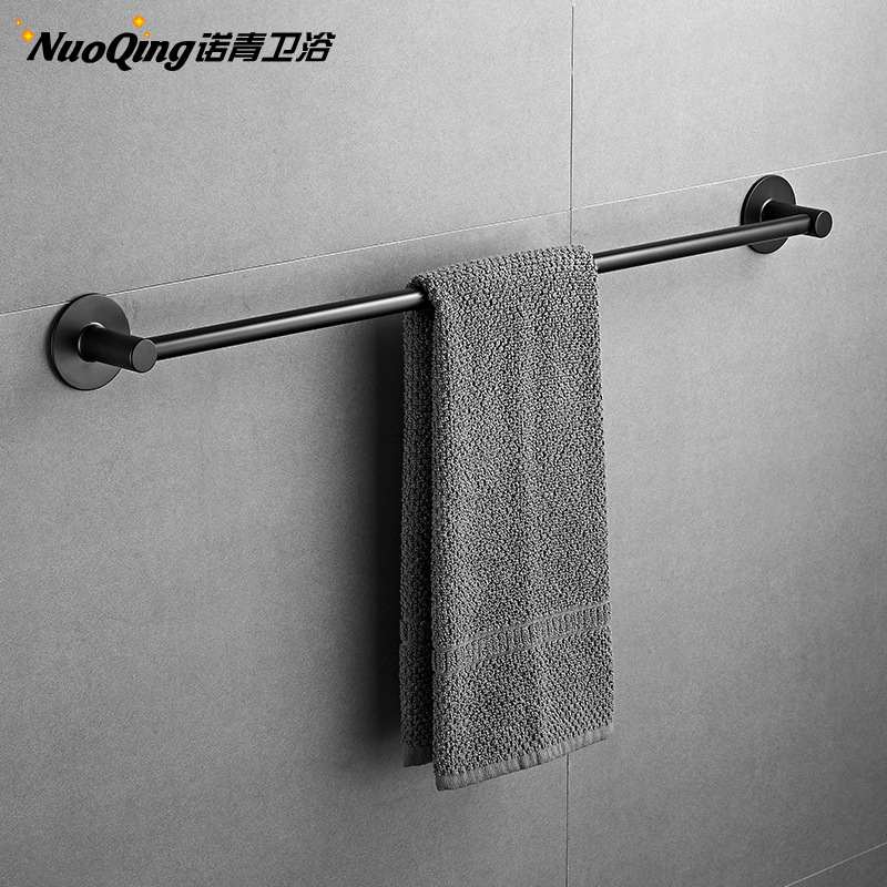 免打孔太空铝毛巾架毛巾挂杆毛巾杆挂架挂件挂单白色卫生间杆浴室